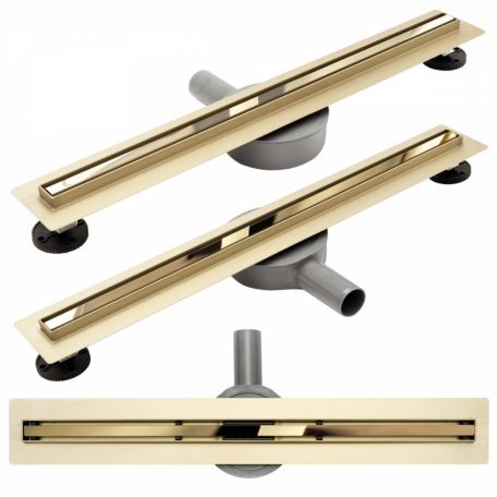 Neo Slim Mirror L. GOLD Pro padlóösszefolyó vonal 50-100 cm alacsony beépitési magasság