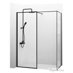 BLER fekete walk-in zuhanykabin 100 x 160-210 cm