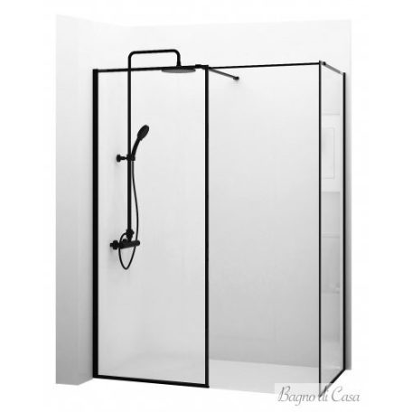 BLER fekete walk-in zuhanykabin 90 x 170-220 cm